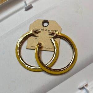 Yellow and Gold Hoop Earrings